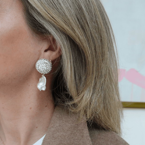 Pearl Octopuss.y Silver Aurora Studs