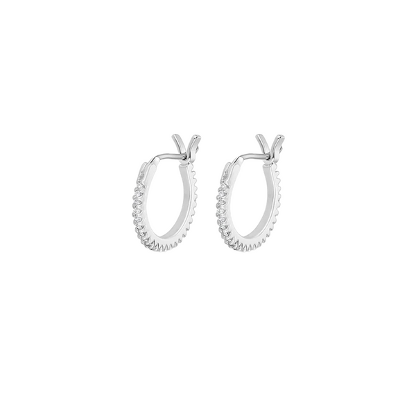 Gorjana Silver Shimmer Huggies ( White Cz) Earrings