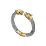 Alexis Bittar Panther Visage Lucite Hinge Cuff Bracelet