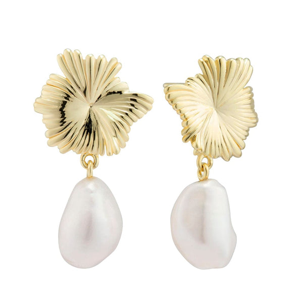 Loulerie Floral Pearl Drop Earring