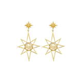 Zoe & Morgan Lemon Quartz Sunburst Earrings