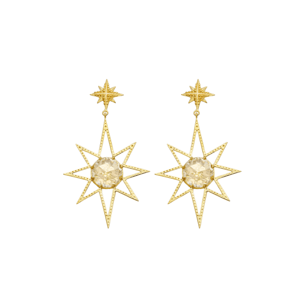 Zoe & Morgan Lemon Quartz Sunburst Earrings