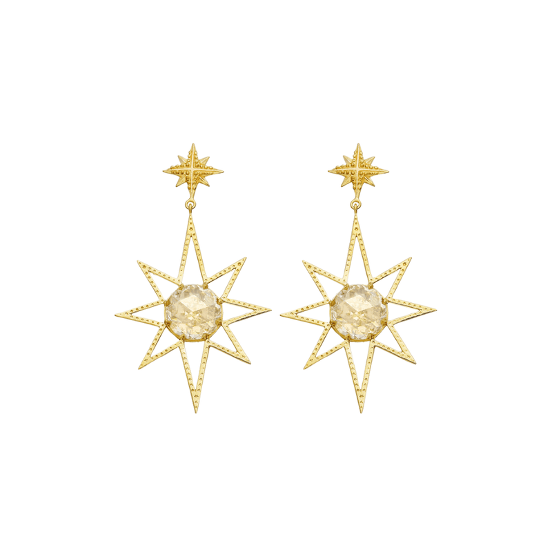 Zoe & Morgan Lemon Quartz Sunburst Earrings