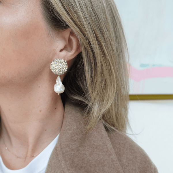 Pearl Octopuss.y Gold Aurora Studs