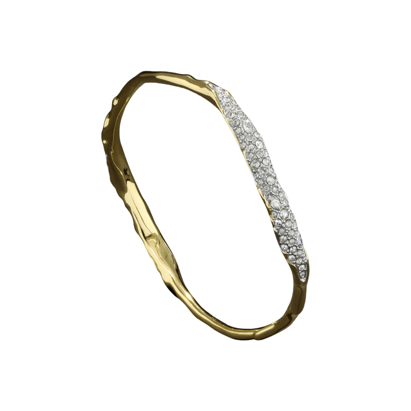 Alexis Bittar Solanales Gold Crystal Skinny Bangle Bracelet