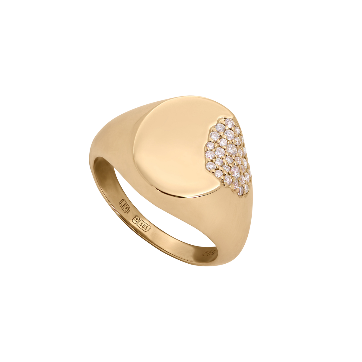 Louise Petersen Crushed All Diamond Signet Ring