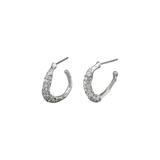 Alexis Bittar Solanales Silver Crystal Extra Small Hoops