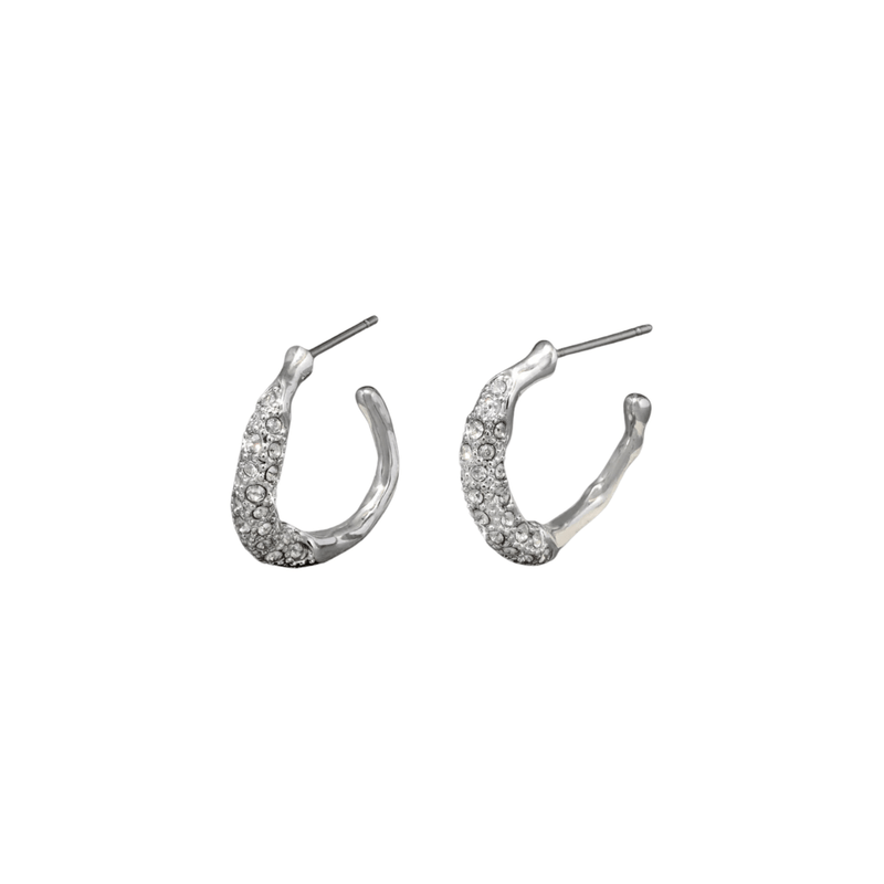 Alexis Bittar Solanales Silver Crystal Extra Small Hoops