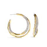 Alexis Bittar Solanales Gold Crystal Twist Hoop Earrings