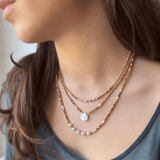 Perle de Lune Mother of Pearl Solar Drop Necklace