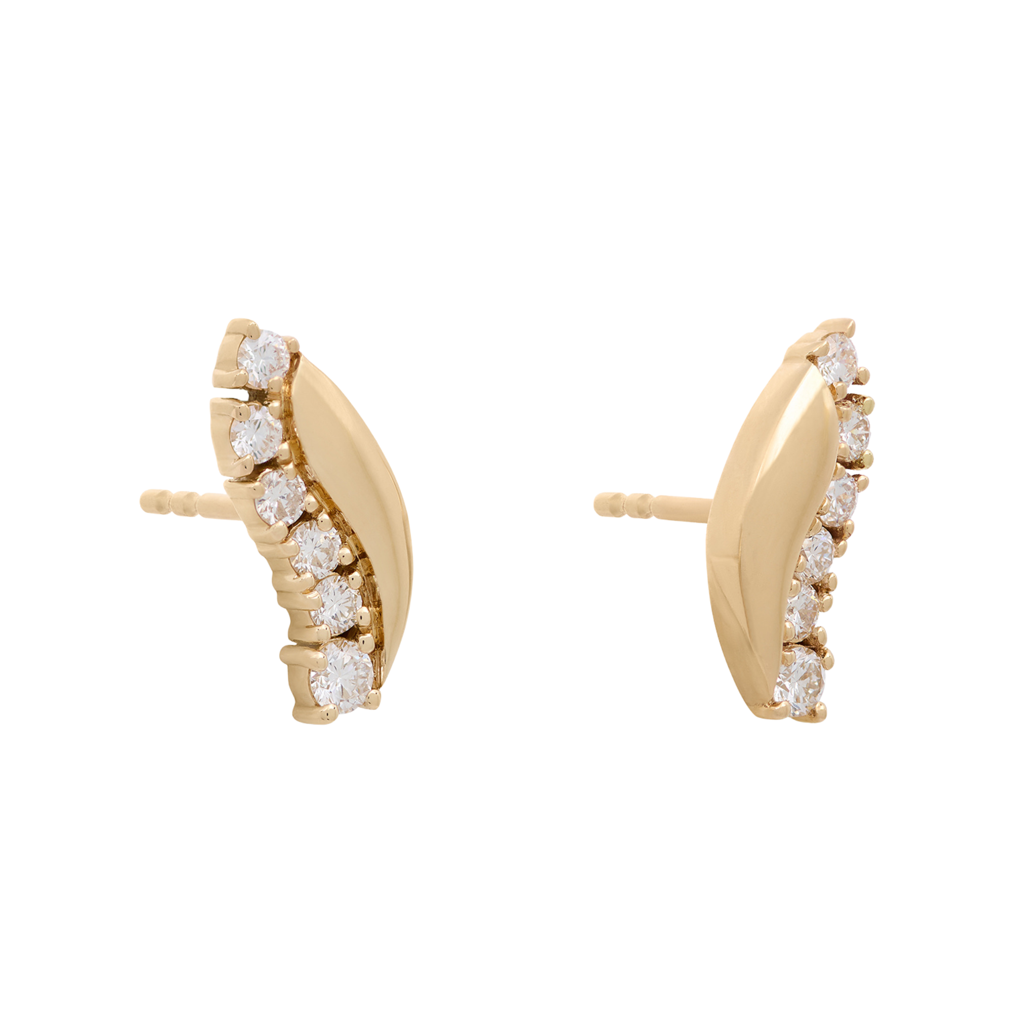 Louise Petersen 9mm Diamond Curve Earrings