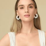 Mignonne Gavigan White Taylor Mini Hoop Earrings