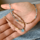 Perle de Lune Turquoise Solar Drop Necklace