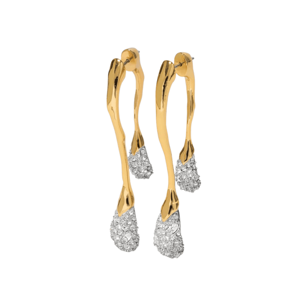 Alexis Bittar Solanales Crystals Front Back Link Earrings