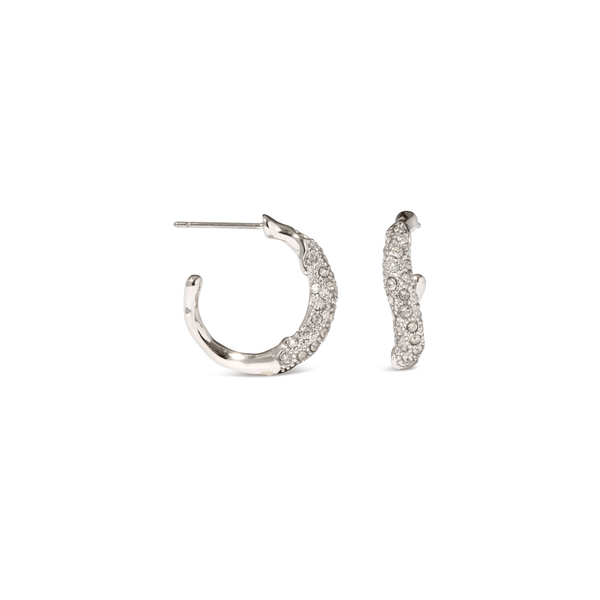Alexis Bittar Solanales Silver Crystal Extra Small Hoops