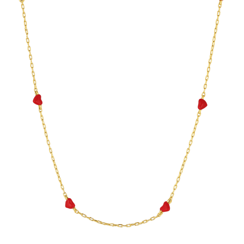 Gorjana Red Enamel Amour Necklace