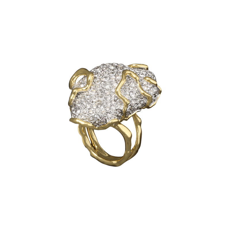Alexis Bittar Solanales Gold Crystal Pave Pebble Ring