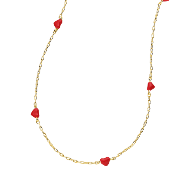 Gorjana Red Enamel Amour Necklace