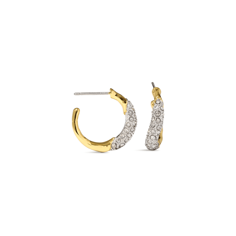 Alexis Bittar Solanales Gold Crystal Extra Small Hoops