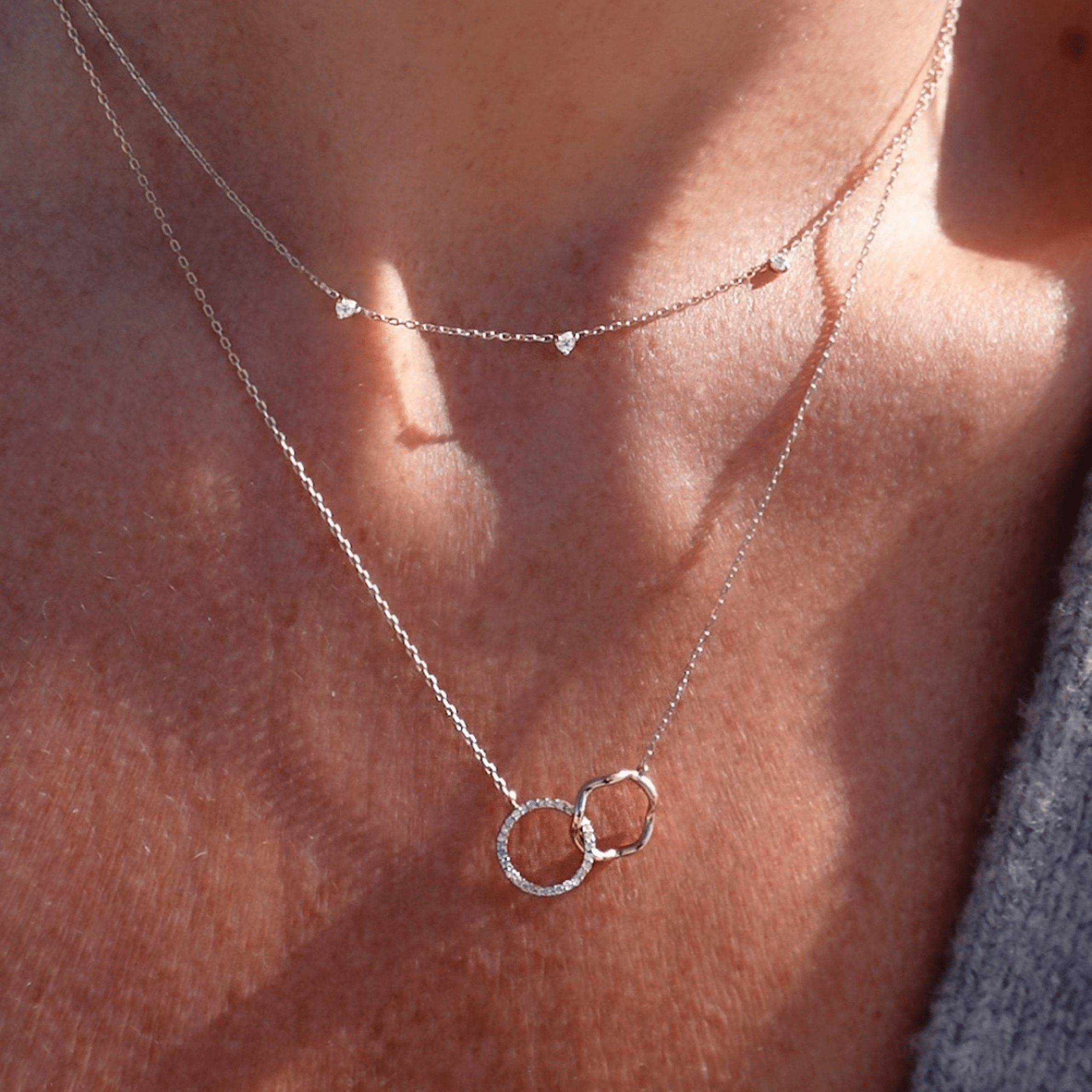 Loulerie Three Diamond Martini Necklace