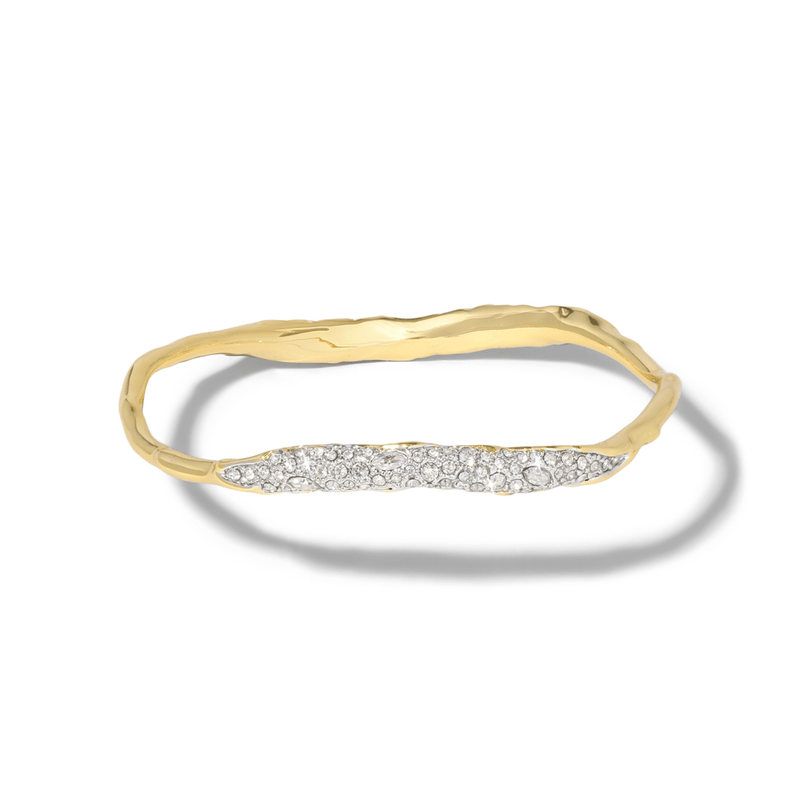 Alexis Bittar Solanales Gold Crystal Skinny Bangle Bracelet