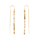 Perle de Lune Freshwater Pearl & Hematite Threader Earrings