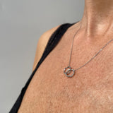 Loulerie White Diamond White Gold Wave Necklace