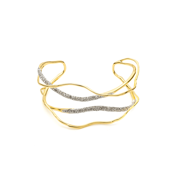 Alexis Bittar Champagne Solanales Crystal Cuff Bracelet