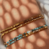 Perle de Lune Apatite & Hematite Wrap Bracelet