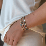 Perle de Lune Apatite & Hematite Wrap Bracelet