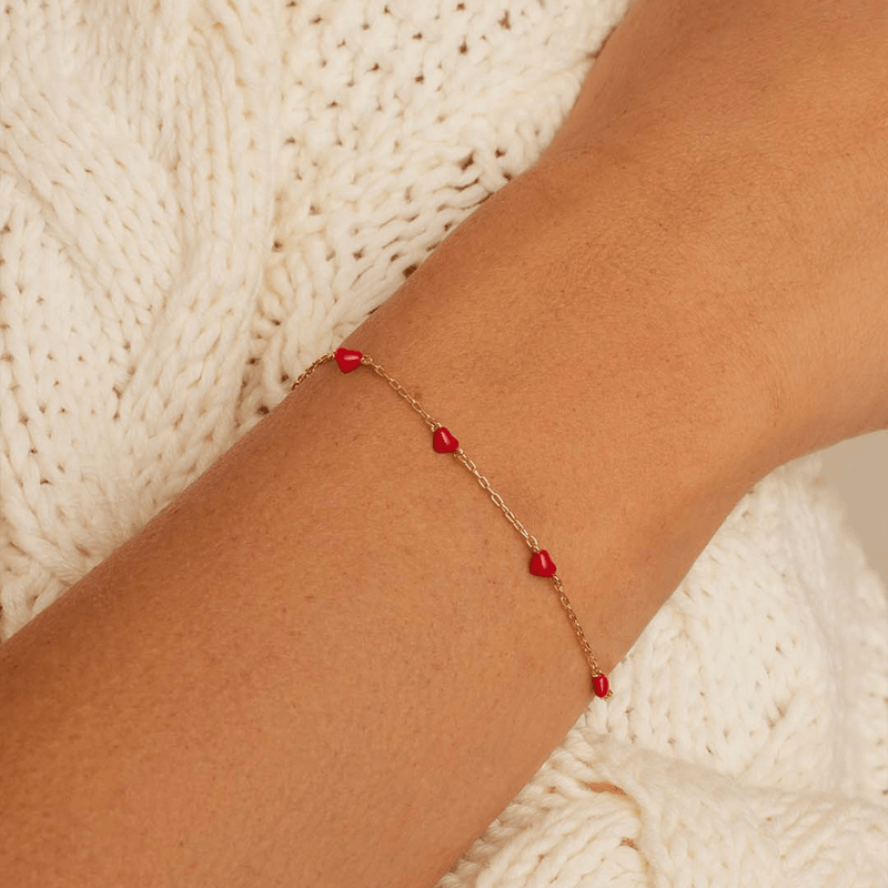 Gorjana Red Enamel Amour Bracelet