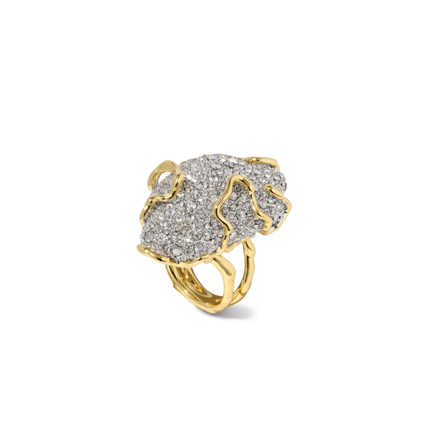 Alexis Bittar Solanales Gold Crystal Pave Pebble Ring
