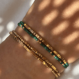 Perle de Lune Malachite & Hematite Wrap Bracelet