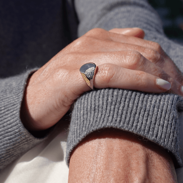 Loulerie Crushed All Diamond Signet Ring