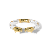 Alexis Bittar Panther Visage Lucite Hinge Cuff Bracelet