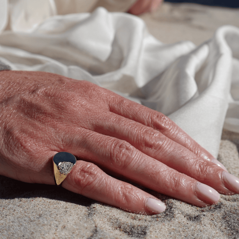 Loulerie Crushed All Diamond Signet Ring