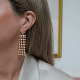 Joanna Laura Constantine Pearl Mesh Fringe Earrings