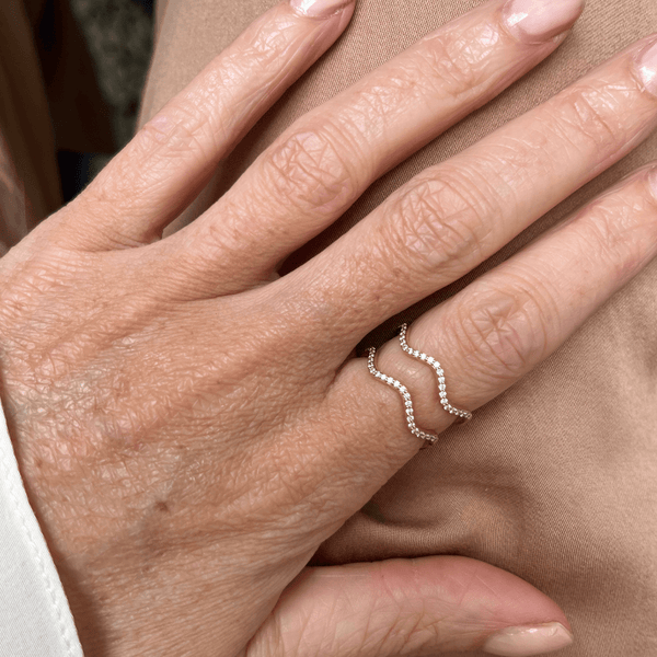 Loulerie Double Diamond Wave Ring