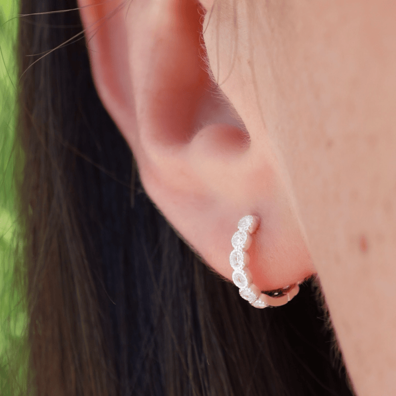 Gorjana Silver Madison Shimmer Huggies Loulerie