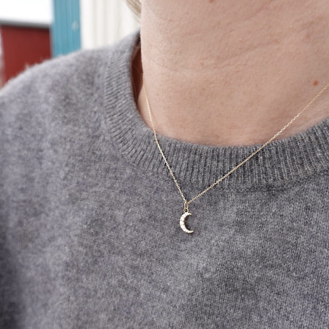 Loulerie Diamond Moon Necklace
