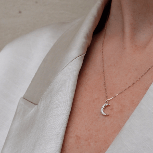 Loulerie Diamond Moon Necklace