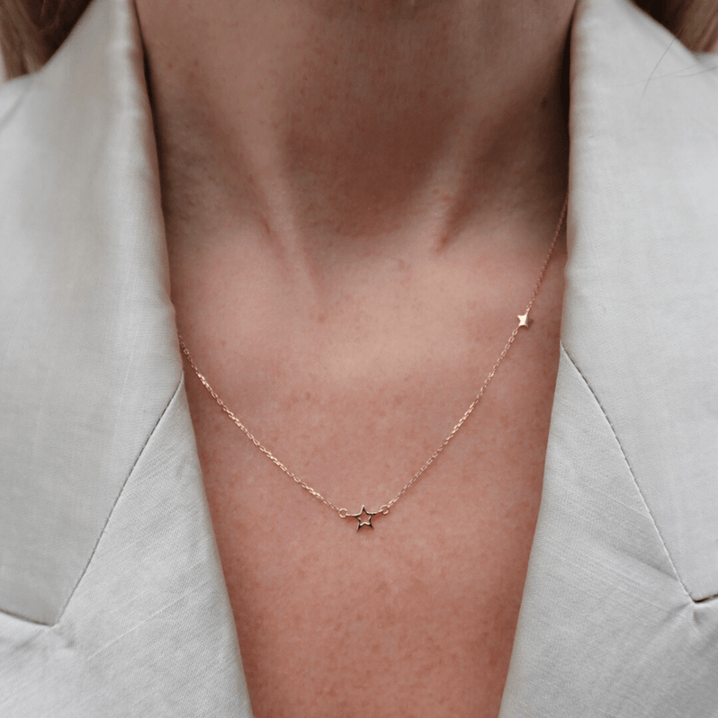 Loulerie Double Star Gold Necklace