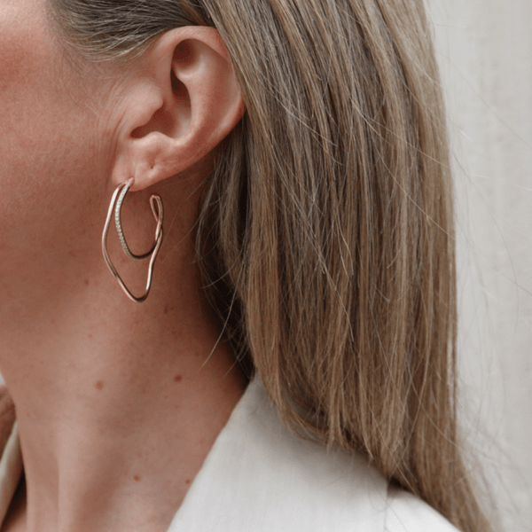 Loulerie Diamond Double Wave Earring