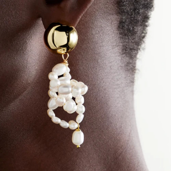 Pearl Octopuss.y Pearly Gold Grapes Earrings
