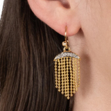 Alexis Bittar Solanales Crystal Petite Fringe Chandelier Earrings