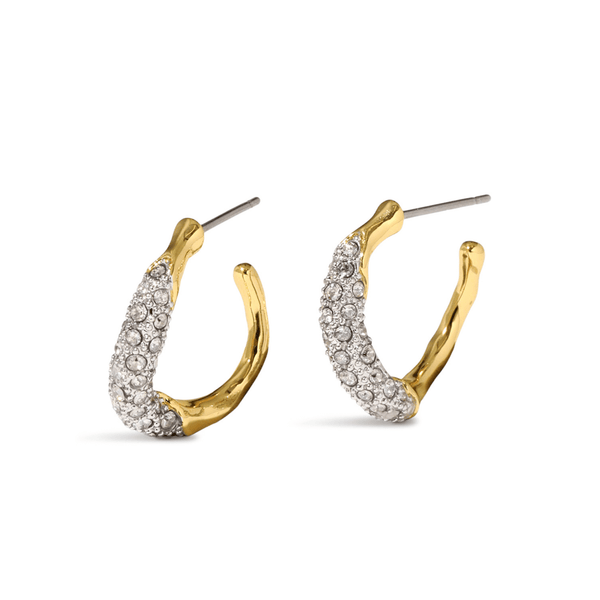 Alexis Bittar Solanales Gold Crystal Extra Small Hoops