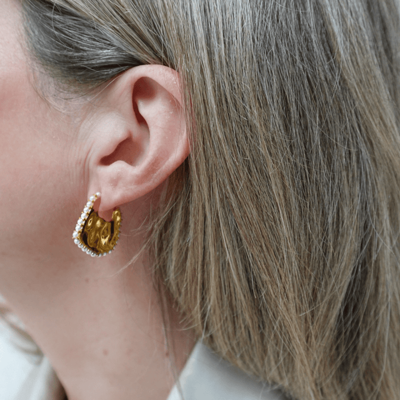 Joanna Laura Constantine Mini Pearl Wave Earrings