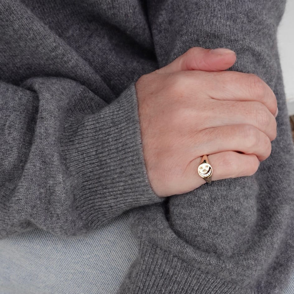 Loulerie Moon And Star Signet Ring