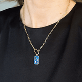 Loulerie Navy Enamel Moon and Star Necklace