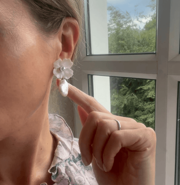 Shashi Fiorina Pearl Drop Earrings